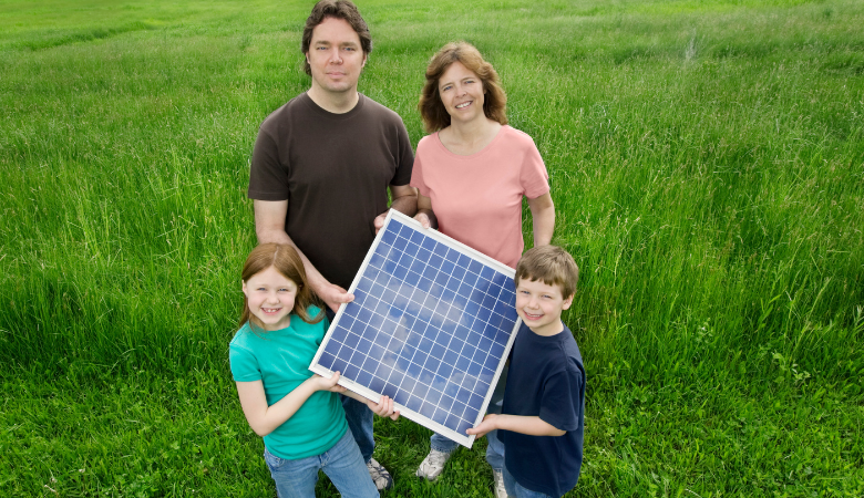 Family choosing Solar energy