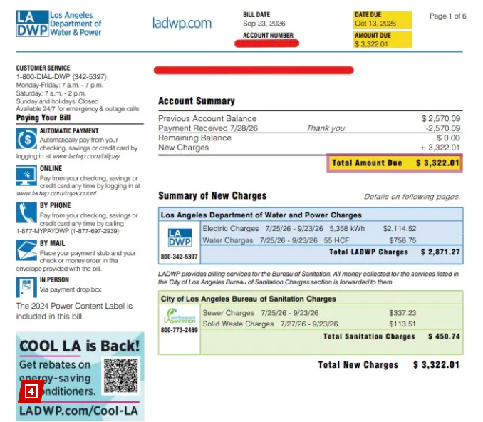 LA Utility Bill